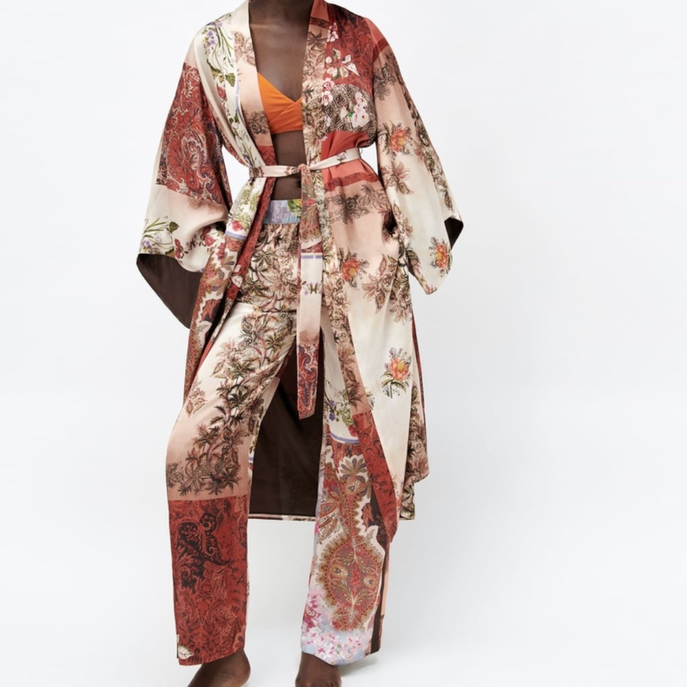 ZARA PATCH WORK PRINTED PANTS